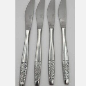 Vintage Amefa Holland Stainless Steel Dinner Knife Lot of 4 Knives Prestige Rare